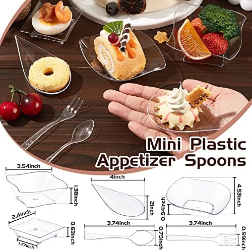 400 Pcs Mini Appetizer Plates Disposable, Classic Style, Clear