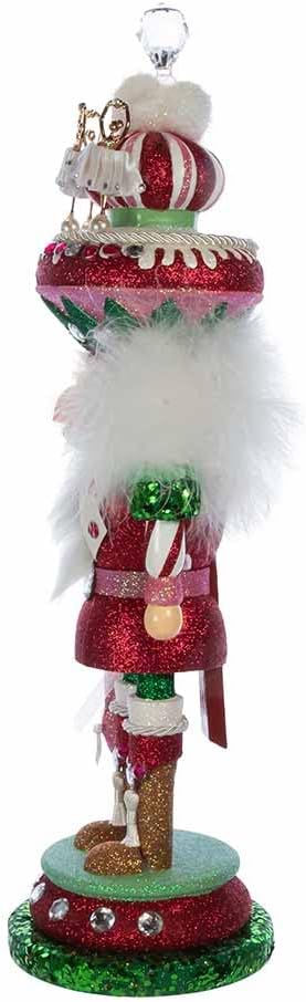 18-inch hollywood pink and green ballet soldier nutcracker, close-up detail