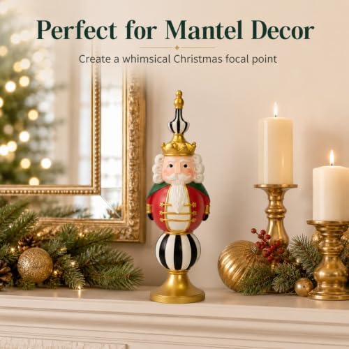 Nutcracker Christmas Decor, 15.9 Inch Tall Resin Tabletop Figurine