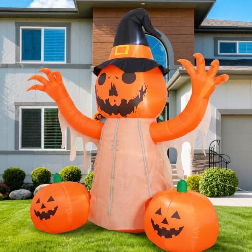 8FT Halloween Inflatables Pumpkin Scarecrow Outdoor Decorations