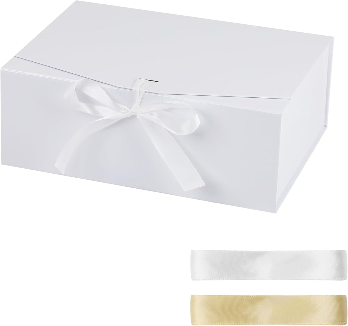 STOBOCTER Gift Box,20x16x7.2 Gift Boxes with Lids for Presents,White Magnetic Gift Box for Wrapping,Birthday, Wedding, Bridesmaid Proposal, Christmas,Includes Ribbon,Card