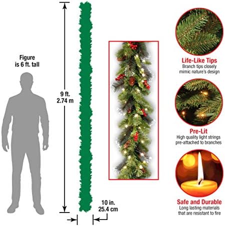 National Tree Company 9ft Pre-Lit Crestwood Spruce Christmas Garland