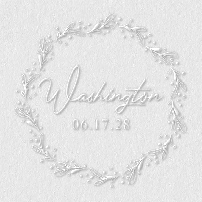 Personalized Wedding Embosser | Custom Made with Initials or Monograms for Couples | Elegant Designs for Stationery, Invitations, Napkins, and More (Design 4)