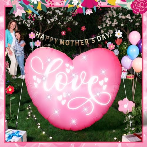 VIHOSE Inflatables Arch Outdoor Decorations Inflatable Arch Build in LED Lights for Party Supplies Decor(4.76 ft,Love)