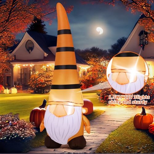 COMIN 5FT Thanksgiving Gnome Inflatables Fall Yard Decorations