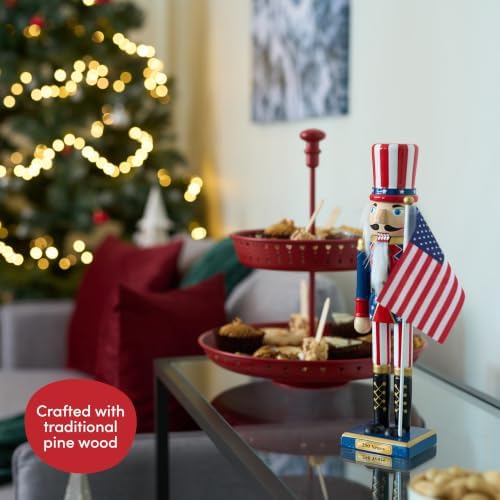 THE TWIDDLERS 250th Anniversary USA Wooden Nutcracker 12 Inch - American Flag Decorative Christmas Nutcracker Figures Uncle Sam - Christmas Ornament Holiday Decor
