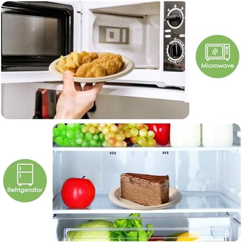 ECOLipak 6 in 500 Pack Natural Disposable Compostable Dessert Paper Plates