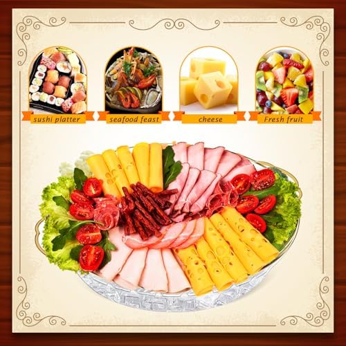Baderke 3 Set 11.8" Chilled Serving Tray Compartments for Parties, Gold