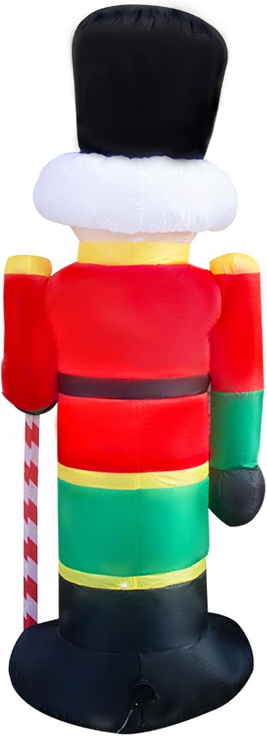 2 Packs 8ft Nutcracker Soldier Christmas Inflatable Decor for Yard/Outdoor/Lawn/Porch Decor (Red/Blue Nutcracker)
