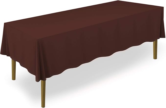 Lann's Linens - 10 Premium 60" x 126" Tablecloths for Wedding/Banquet/Restaurant - Rectangular Polyester Fabric Table Cloth - Chocolate Brown (10 Pack)
