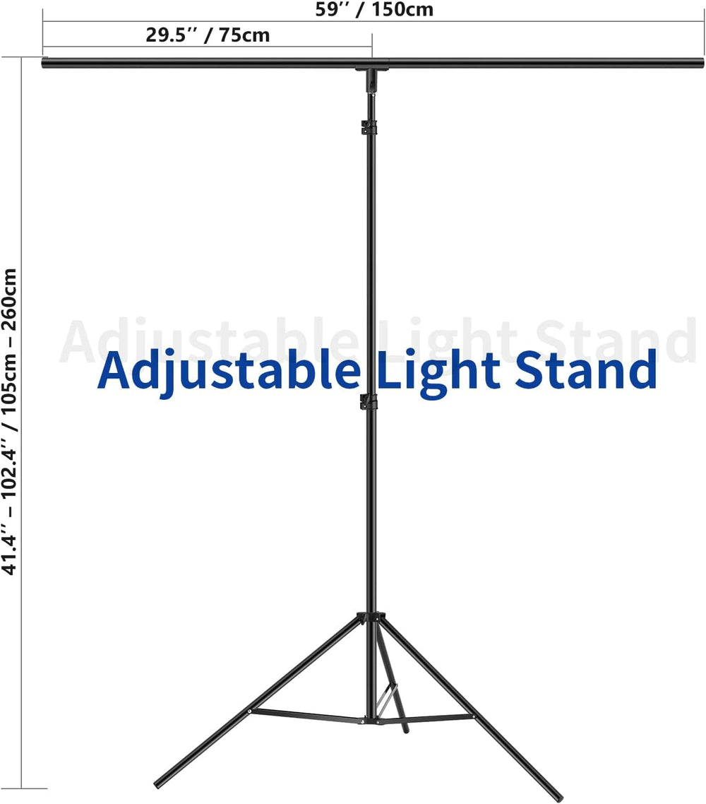 Neewer T-Shaped Background Backdrop Support Stand Kit, 8.5ft/2.6m Tall Adjust...