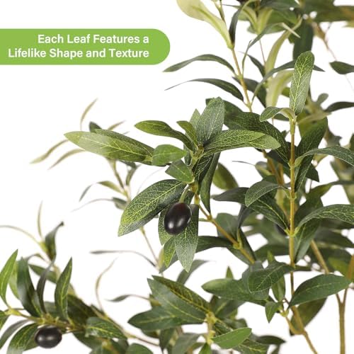 FEELEAD Olive Tree Artificial Indoor 6ft with Planter for Living Room Decor