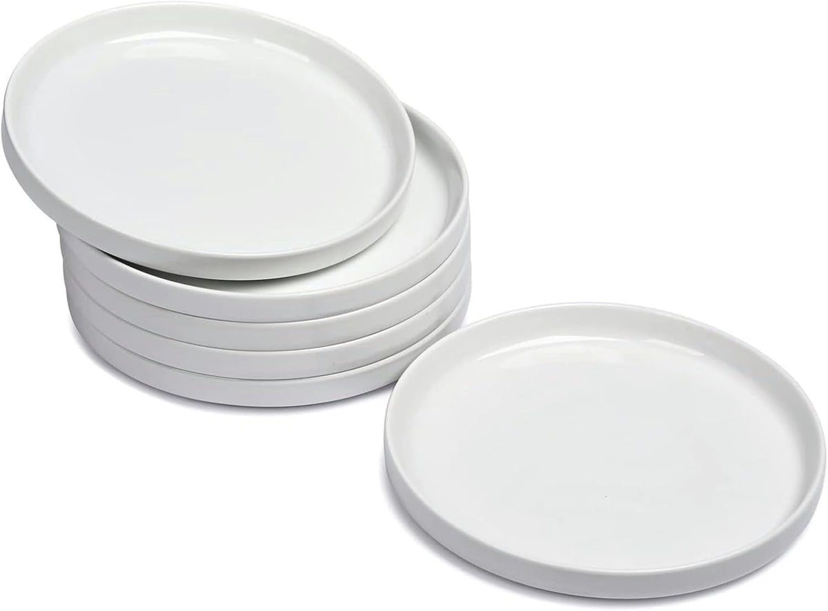 WishDeco Ceramic Appetizer Plates Set of 6, Small Dessert Plates 7 Inch