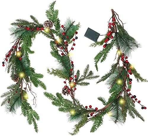 winemana 6 FT Pre-lit Artificial Christmas Garland with Lights for Mantle