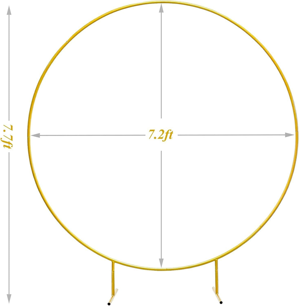 LANGXUN 7.2ft Gold Metal Circle Balloon Arch Kit