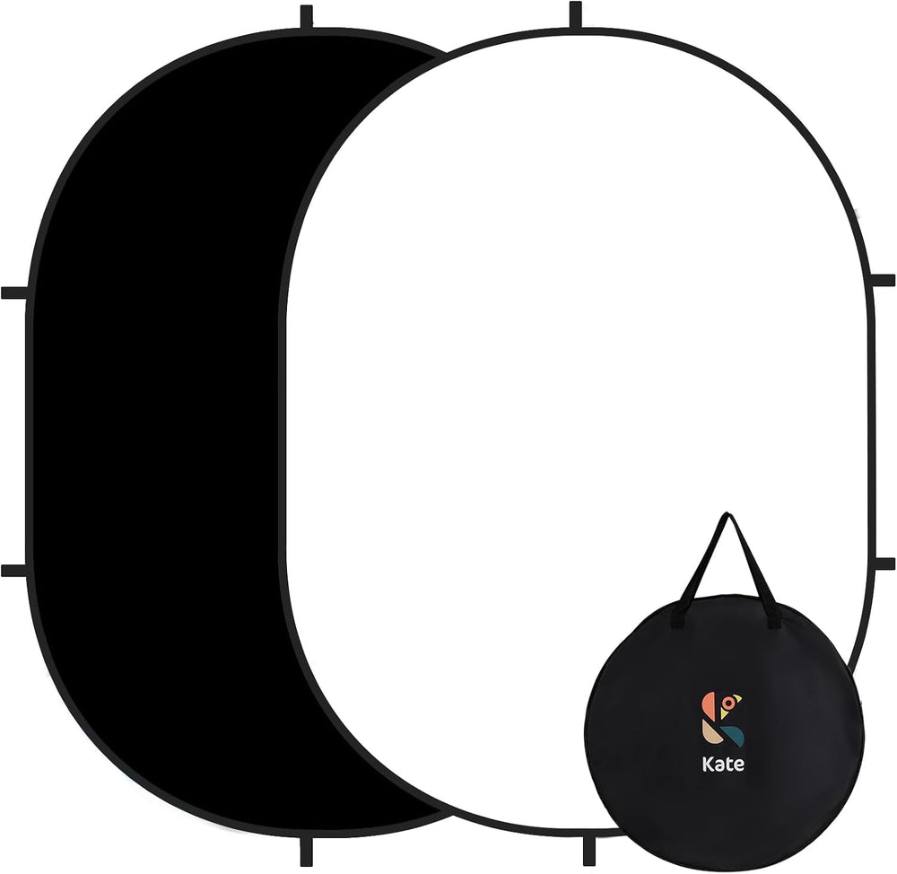 Kate Collapsible Pop-Up Black White Backdrop for Self-Tape Auditions 582
