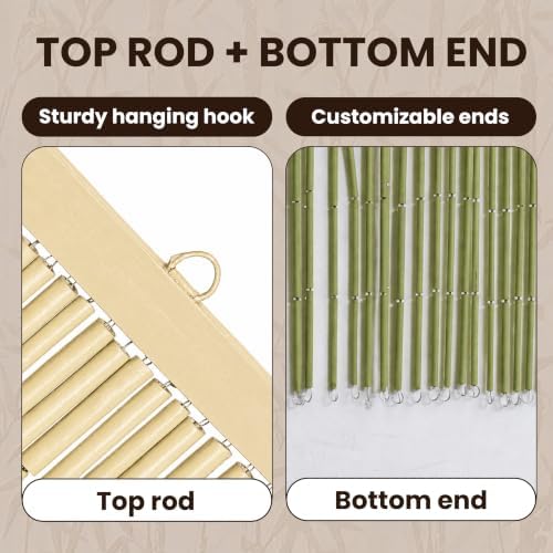 Sunset Field Beaded Bamboo Curtain for Doorway 35.4" x 78.7"