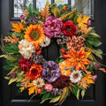 24 Inch Fall Wreaths for Front Door, Autumn Harvest Wreath, Porch Decor