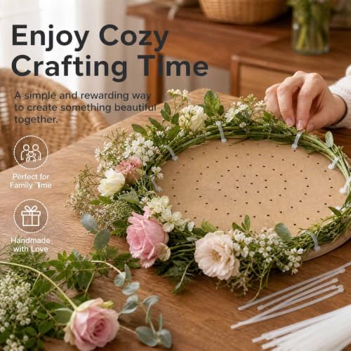 Wreath Boards Kit, 3 Solid & 3 Ring with 100 Ties for DIY Wreath Making