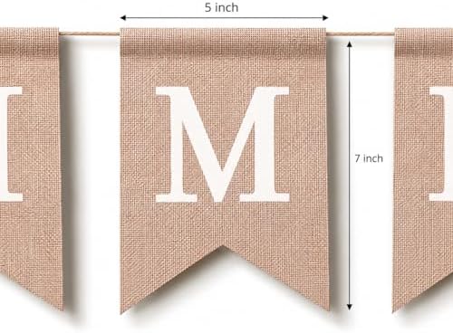 Pre-Printed Banner Kit – 97 BURLAP Flags with WHITE Letters, Numbers & Sy...