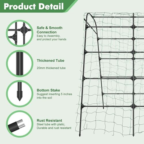 GOJAWAY 7*5.4* 5FT Arch Metal Garden Trellis,Outdoor Climbing Support Frame