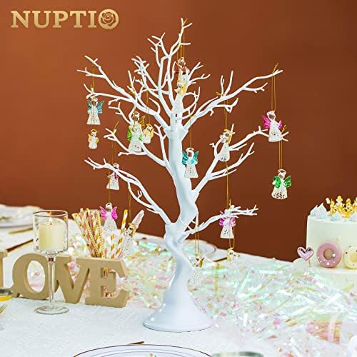 NUPTIO Artificial White Tree Branch for Christmas, 22.8 Inch, 2 Pcs