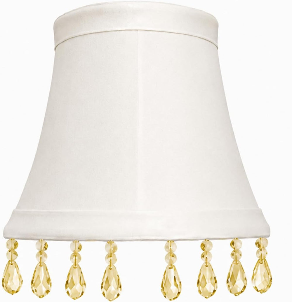 Royal Designs, Inc. CS-310B-5WH-6 Beaded Bell Chandelier Shade, 3 x 5 x 4, Wh...