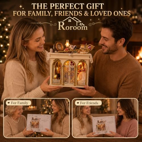 Roroom DIY Miniature House Kit, Dreamy Vanity Room Dollhouse Kit