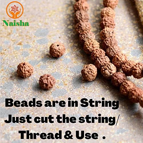 NAISHA 1001 Pcs Natural Rudraksha Beads, 8mm Loose Mala Jewelry Making