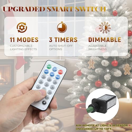 YITAHOME Prelit Snow Flocked Christmas Tree 6ft with Remote