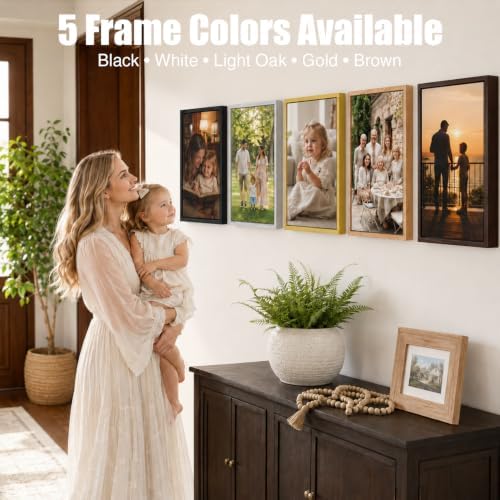 Canvas Floater Frame for 1”–1.25”Deep Gallery Wrapped Canvas, Wood-Look Floating Frame Wall Artwork for Oil Paintings, Gallery Bedroom, Living Room, Studio, Made in USA (Dark Walnut,18x24)