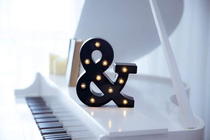 Foaky Black LED Marquee Number Lights Sign Light Up Marquee Number Lights Sign for Night Light Wedding Birthday Party Battery Powered Christmas Lamp Home Bar Decoration