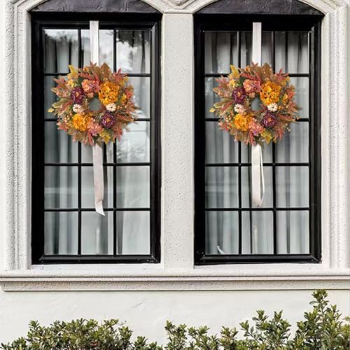 WANNA-CUL 24 Inch Fall Harvest Front Door Wreath Autumn Thanksgiving Decor