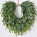 22" Artificial Eucalyptus & Saw Grass Wreath for Front Door Decor