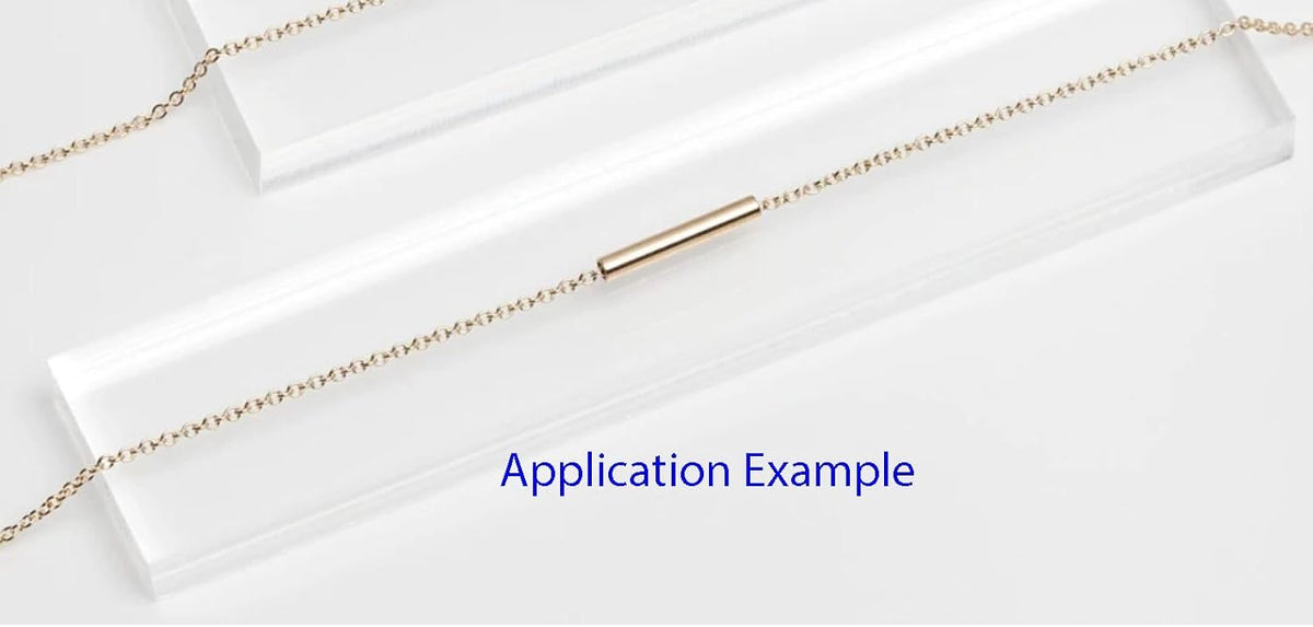 adabele real 925 sterling silver straight tubes 13mm, side view