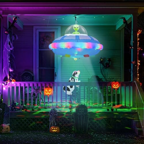 OurWarm 4FT Halloween Inflatables Outdoor, Alien Blow Up Yard Decorations