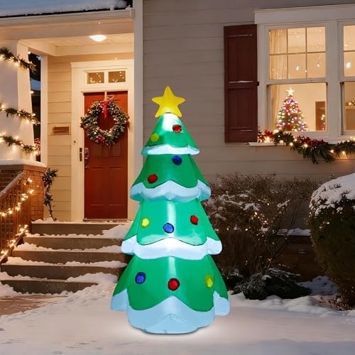 DR.DUDU 7 FT Inflatable Christmas Tree Decorations Outdoor with Boxes