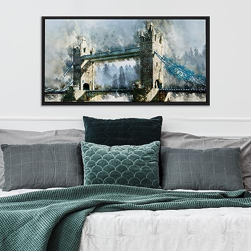 Pixy Canvas 20x40 inch Floater Frame for Canvas Paintings. 12 Colors. Floating Frame fits 5/8", 3/4" & max 7/8" Deep Stretched Canvas & Wood Panels (Black, 20 x 40 inch)