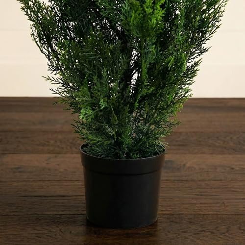 Nearly Natural 4 ft Artificial Cedar Tree, UV-Resistant Outdoor Plant