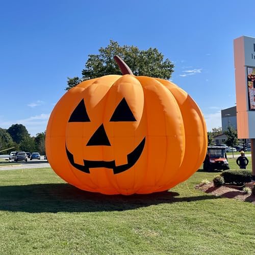 Giant 15Ft Halloween Inflatables Pumpkin Decorations, Blow Up Yard Decorations with 550W Waterproof Air Blower & LED Lights for Commercial Use, Outdoor Yard Lawn Halloween Party