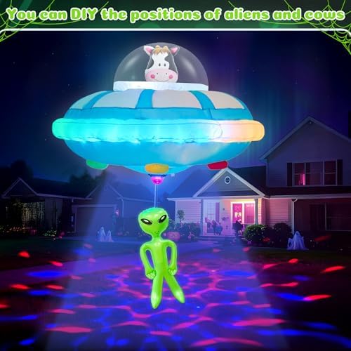 OurWarm 4FT Halloween Inflatables Outdoor, Alien Blow Up Yard Decorations