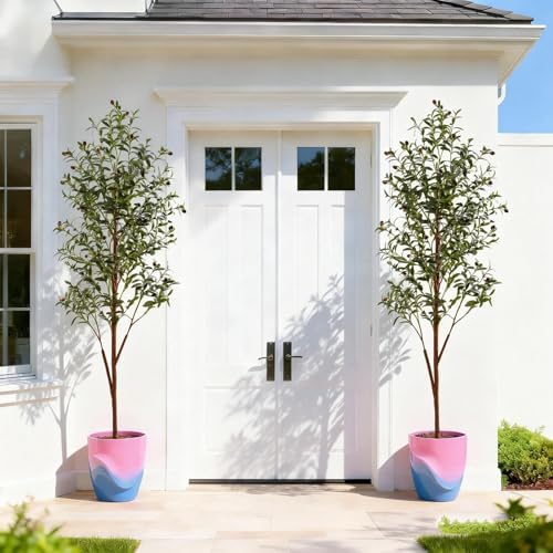 6FT Artificial Olive Tree Indoor, Tall Faux Olive Tree with Pot&Basket, Large Fake Olive Tree with Realistic 1080 Silk Leaves and 60 Fruits for Living Room Home Office Decor.