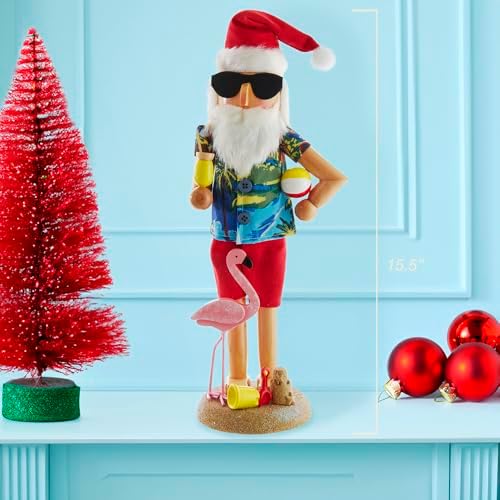Kurt S. Adler 15.5-Inch Wooden Beach Santa Nutcracker