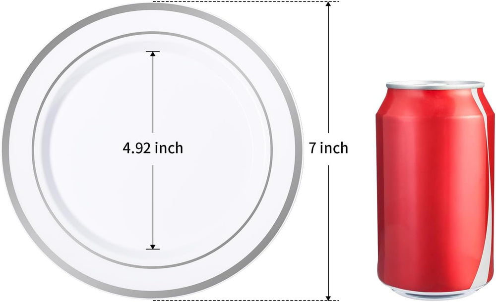 100PCS White Disposable Plastic Plates white plastic plates