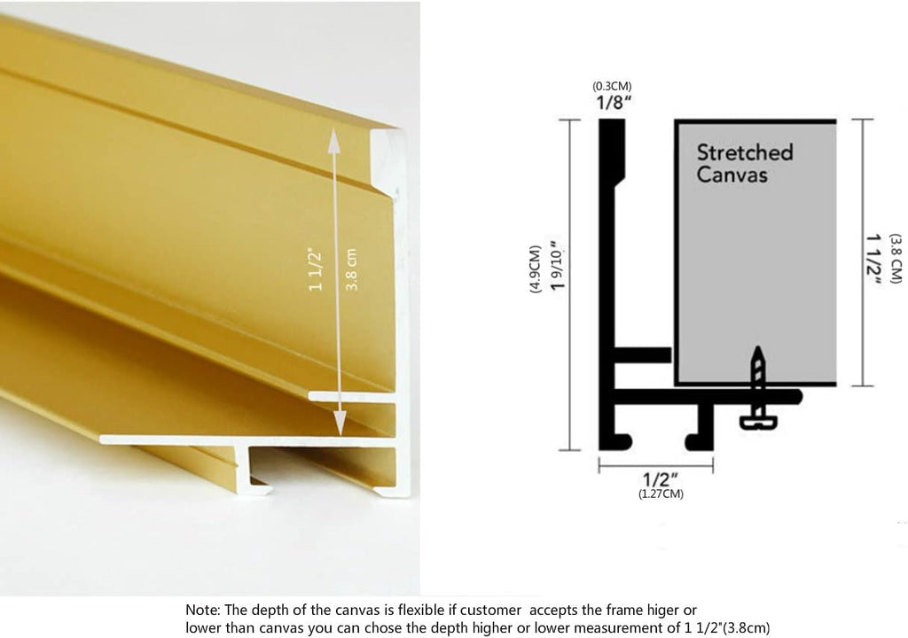 diy metal floating frame for 14x14“ canvas painting shown in use