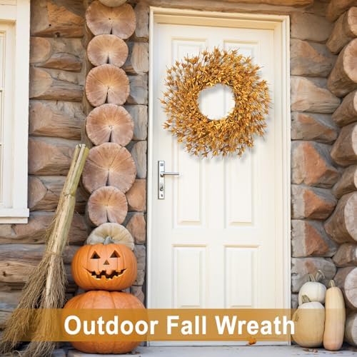 26 Inch Realistic Full Fall Wreaths for Front Door Outside Autumn Wreath
