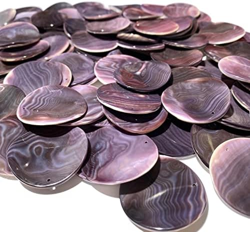 ABCGEMS Darkest Wampum Shell Pendant Beads USA Coin 40mm (4 Pcs)