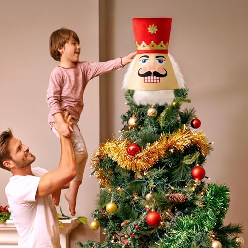 CiyvoLyeen Red Nutcracker Christmas Tree Topper Nutcracker Tree Ornament