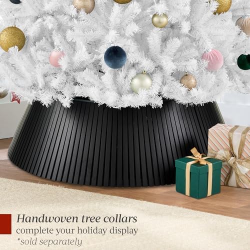 Best Choice Products Artificial Christmas Tree, 6ft Premium Unlit Realistic Spruce Holiday Décor w/Dense Branches, Metal Base – White Spruce
