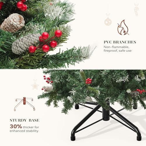 YITAHOME Prelit Pre-Decorated Christmas Tree 7.5FT with Remote